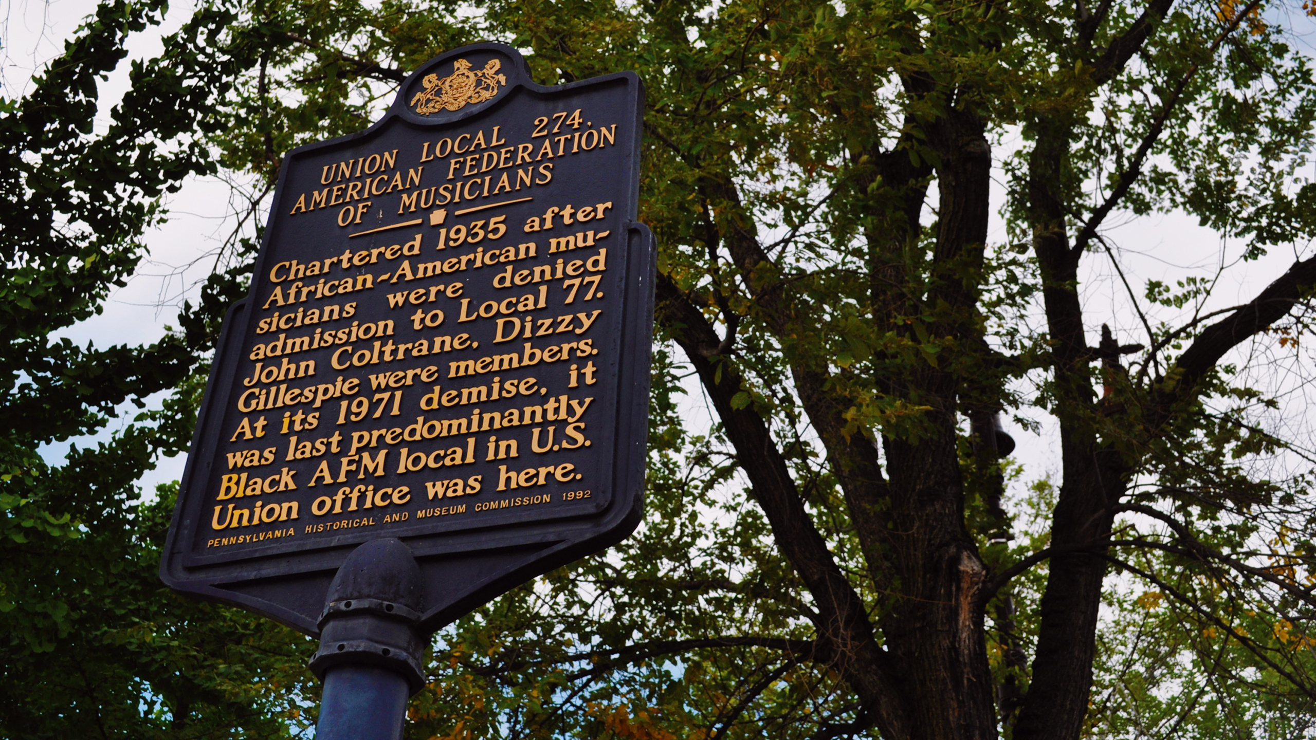 Union Local 274 American Federation Of Musicians sign