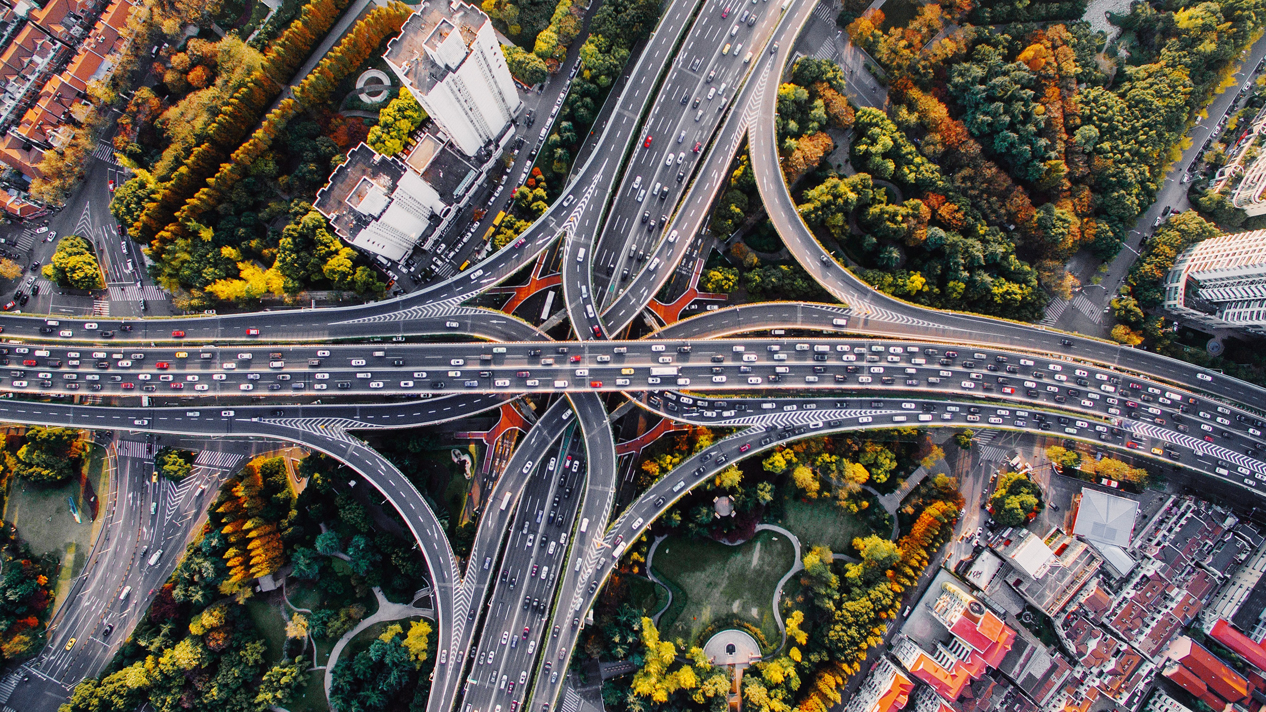 Photo of busy Shanghai interchange in China