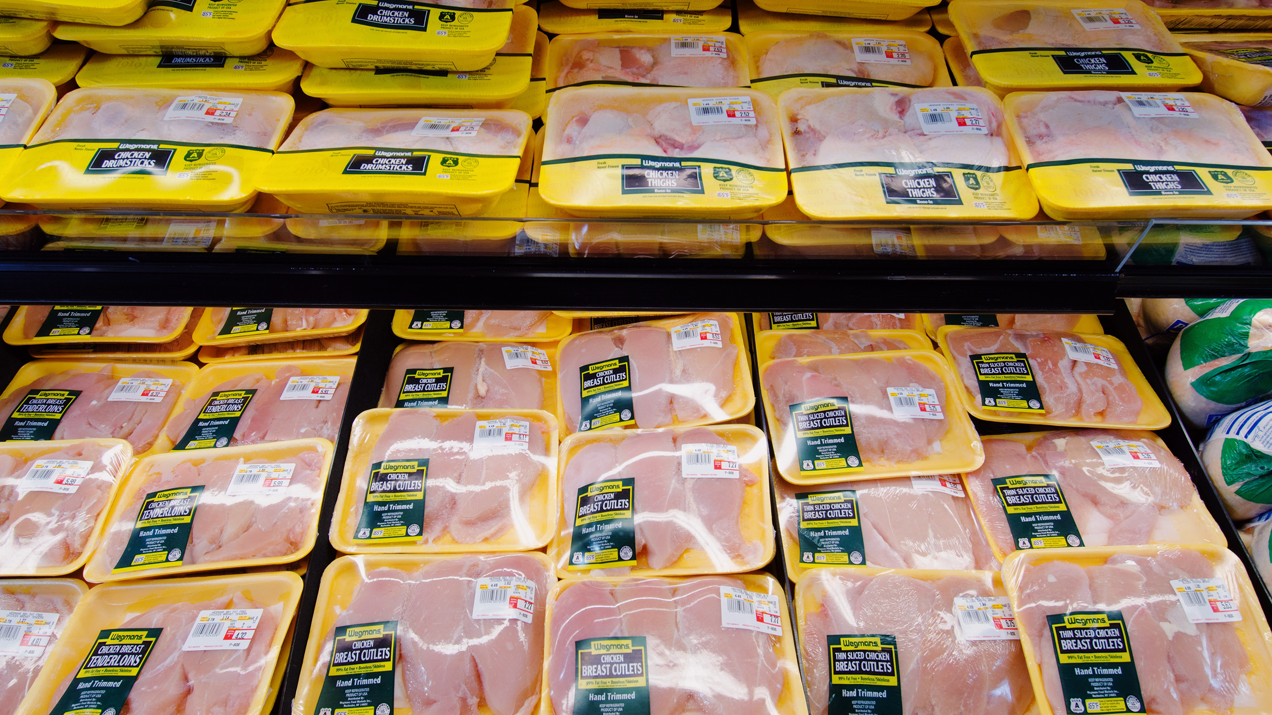 Photo of poultry chicken meat in a grocery store