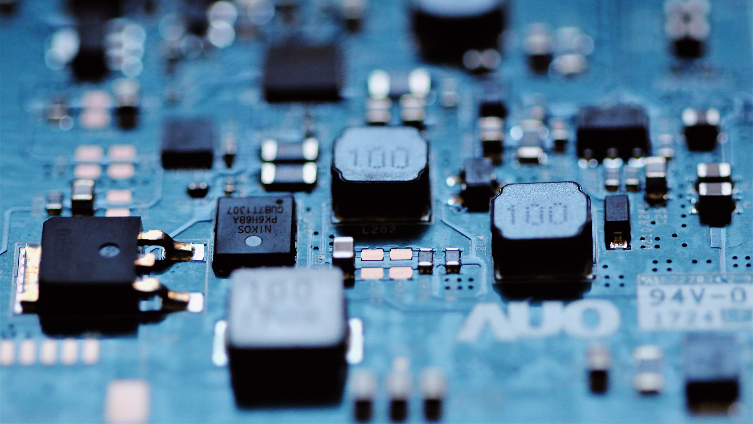 Close-up photo of a semiconductor chip