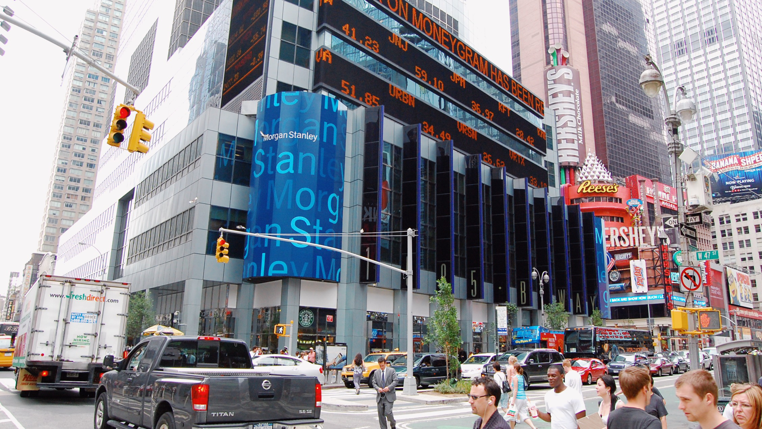 Photo of the Morgan Stanley building in Times Square