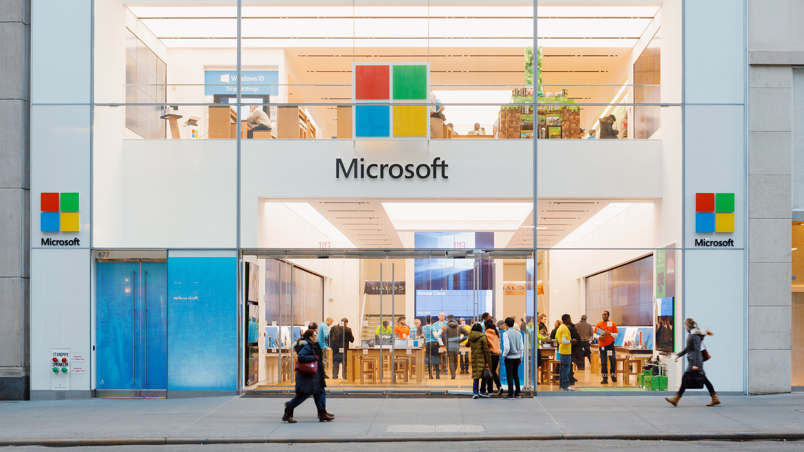 Photo of a Microsoft store
