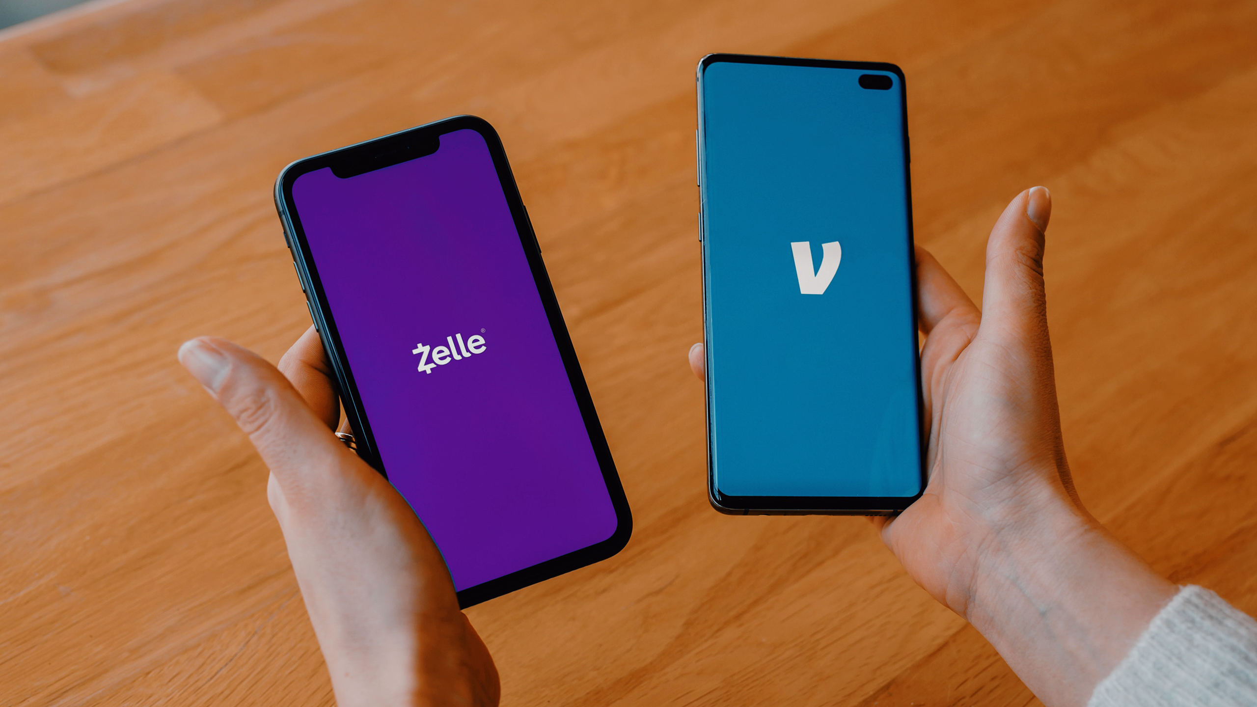 Photo of Venmo and Zelle apps on mobile devices