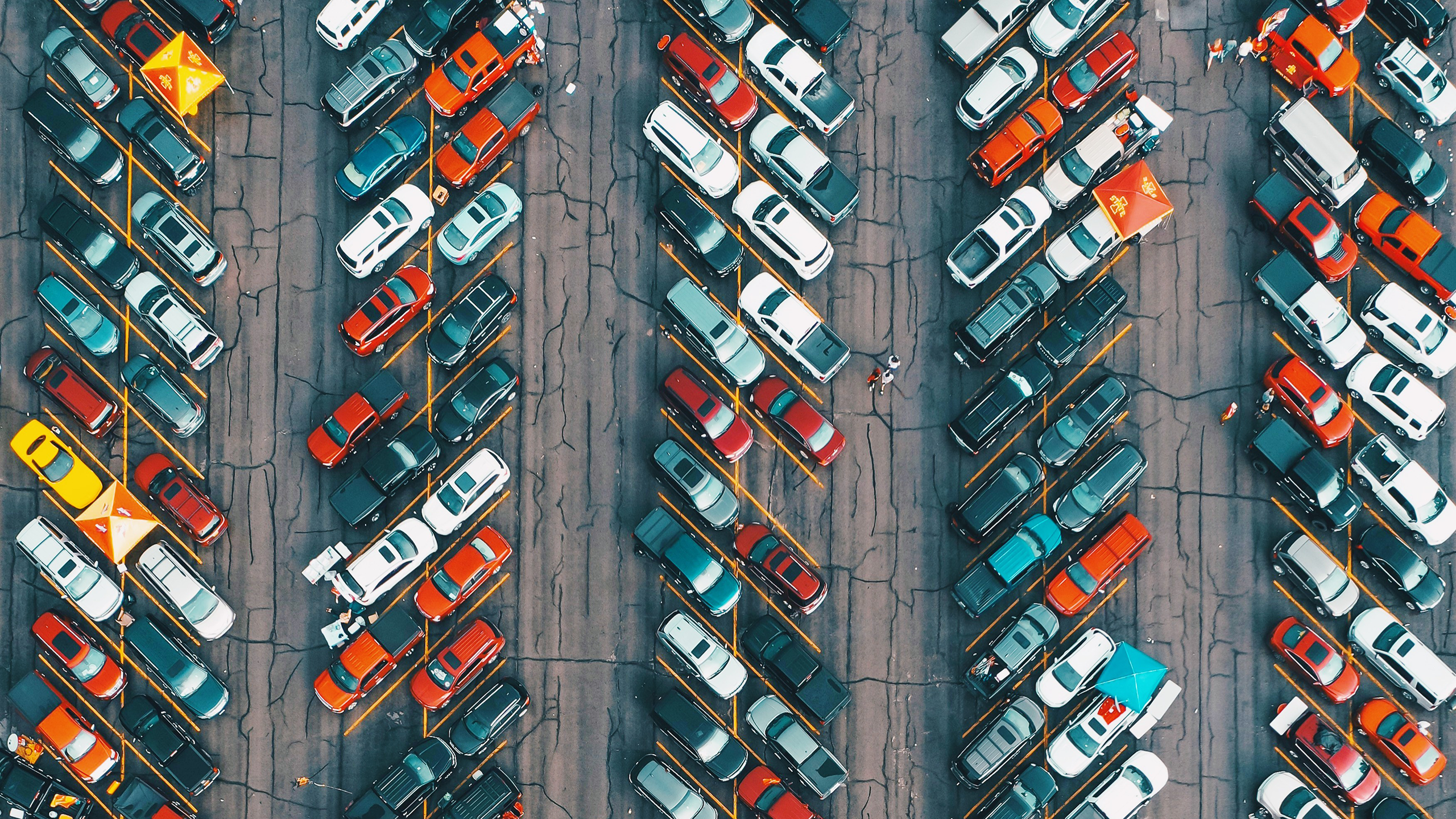 Photo of parked cars in a parking lot