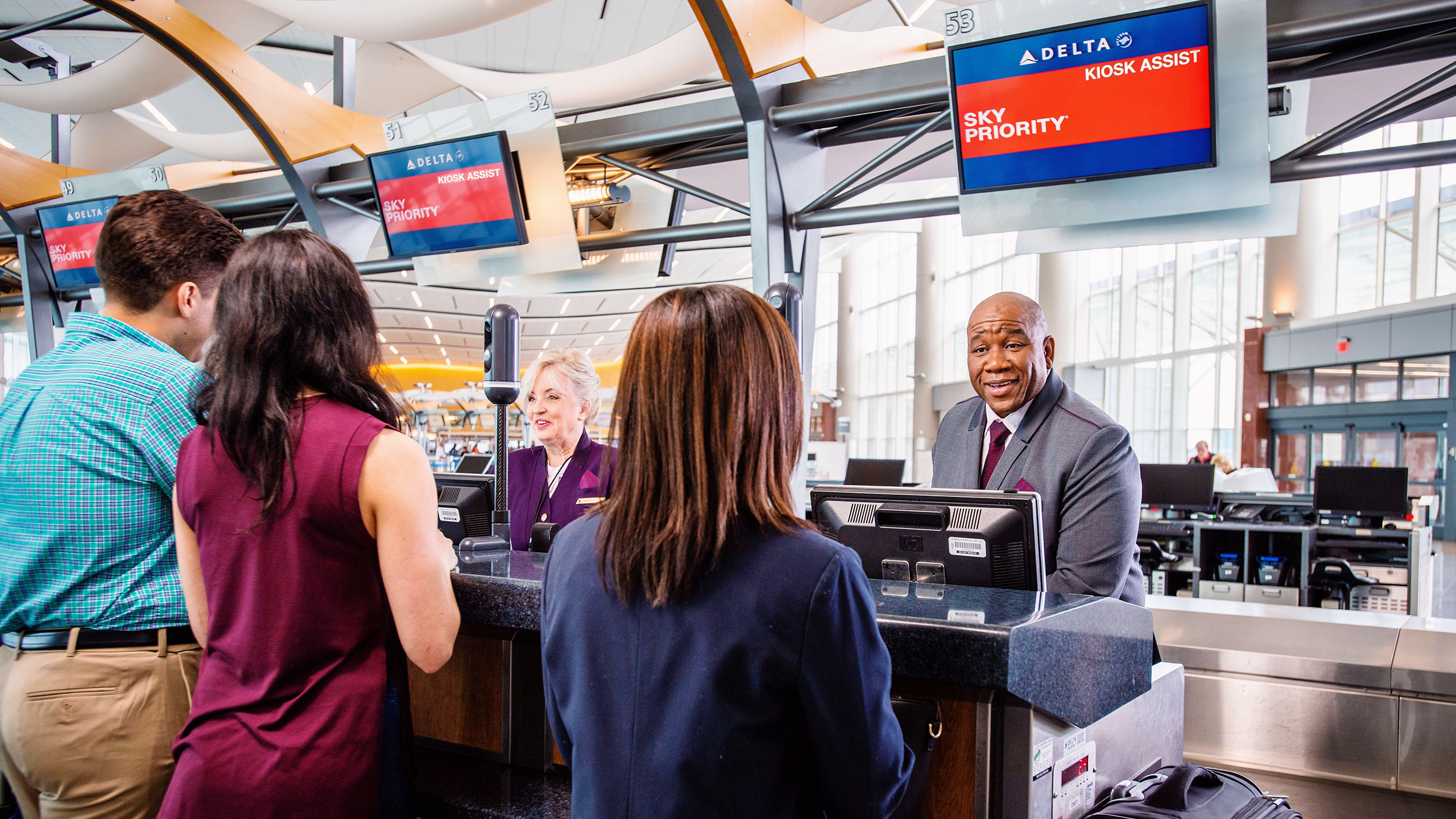 Photo of a Delta Airlines check-in kiosk