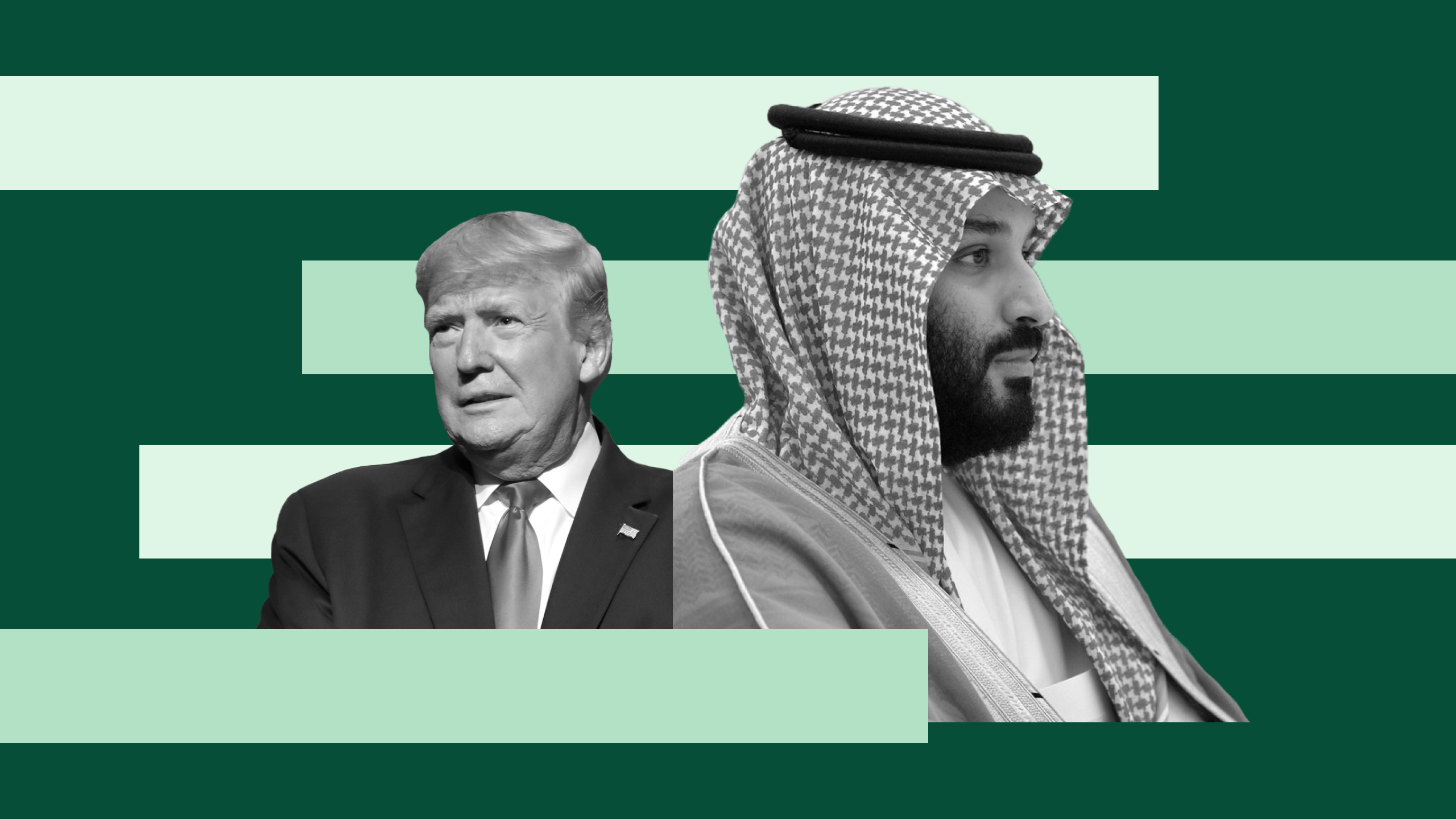 Photo illustration of Donald Trump and Saudi Arabia's Mohammed bin Salman
