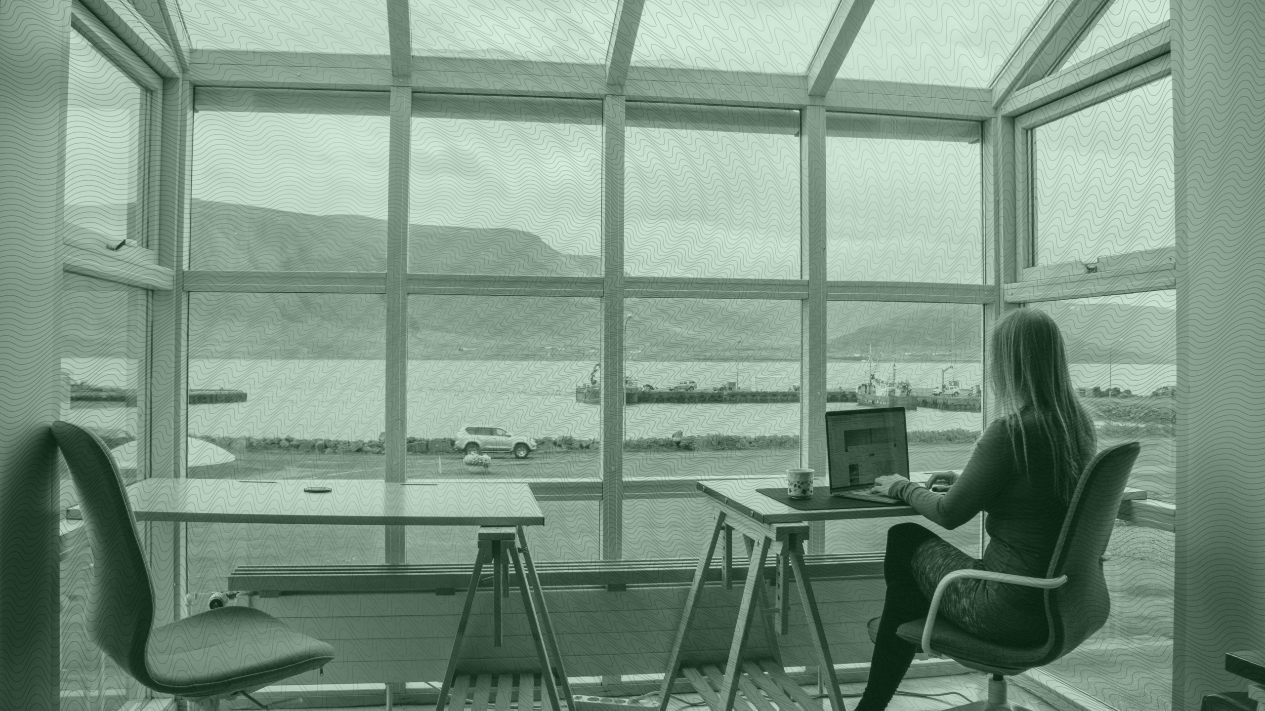 Photo of a woman working remotely