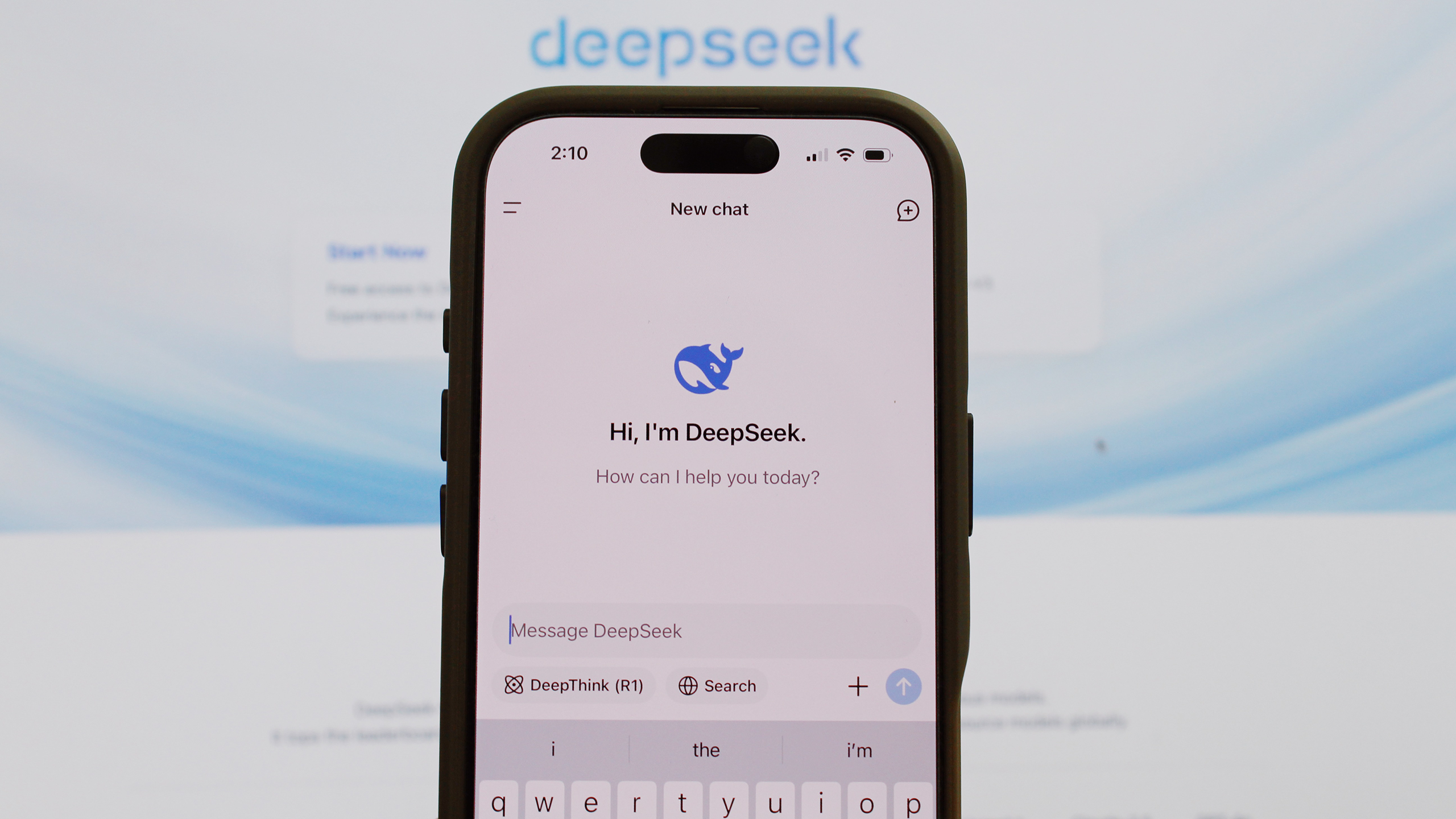 Photo of DeepSeek on an iPhone