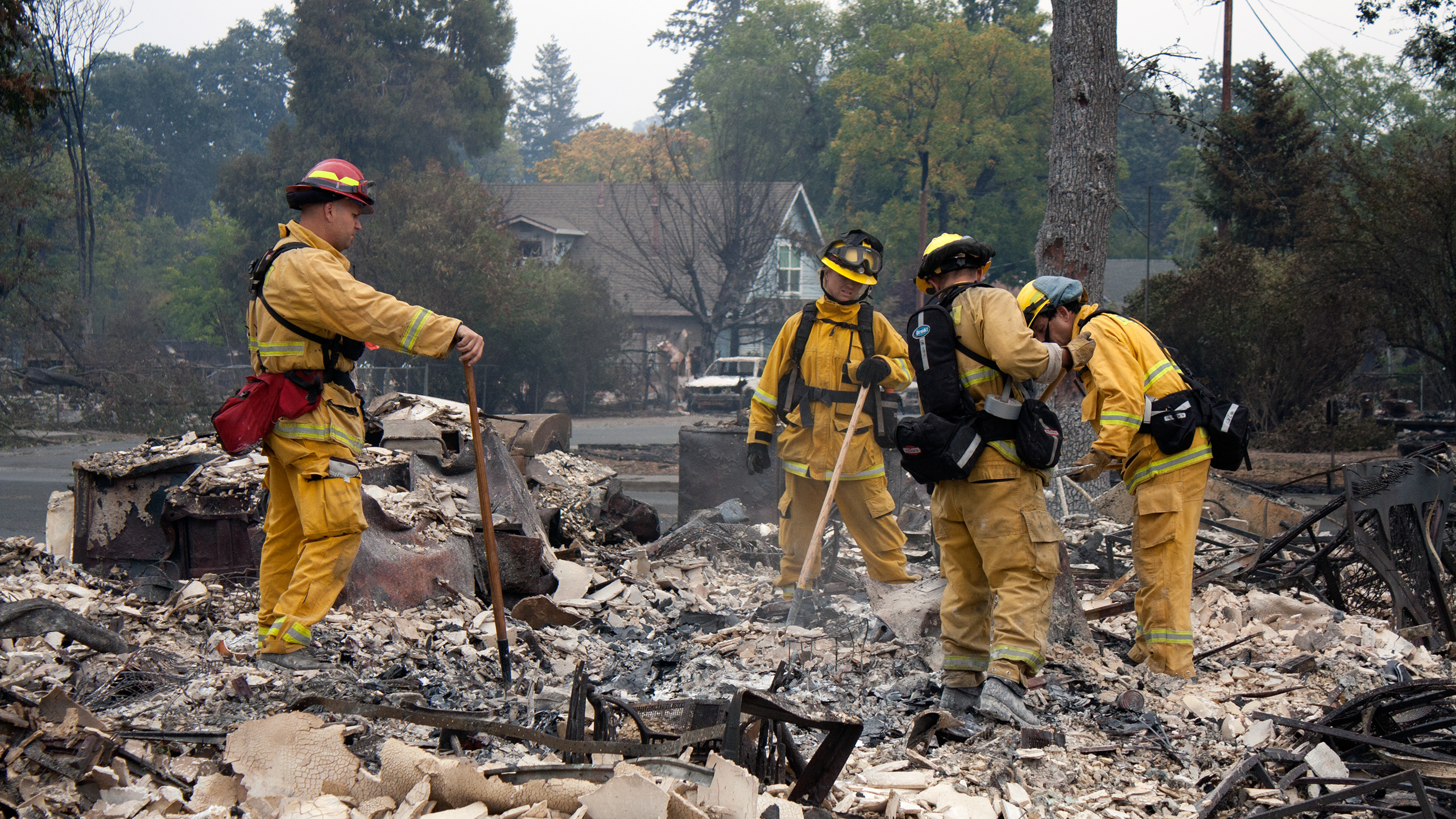 Photo of wildfire damage to a house