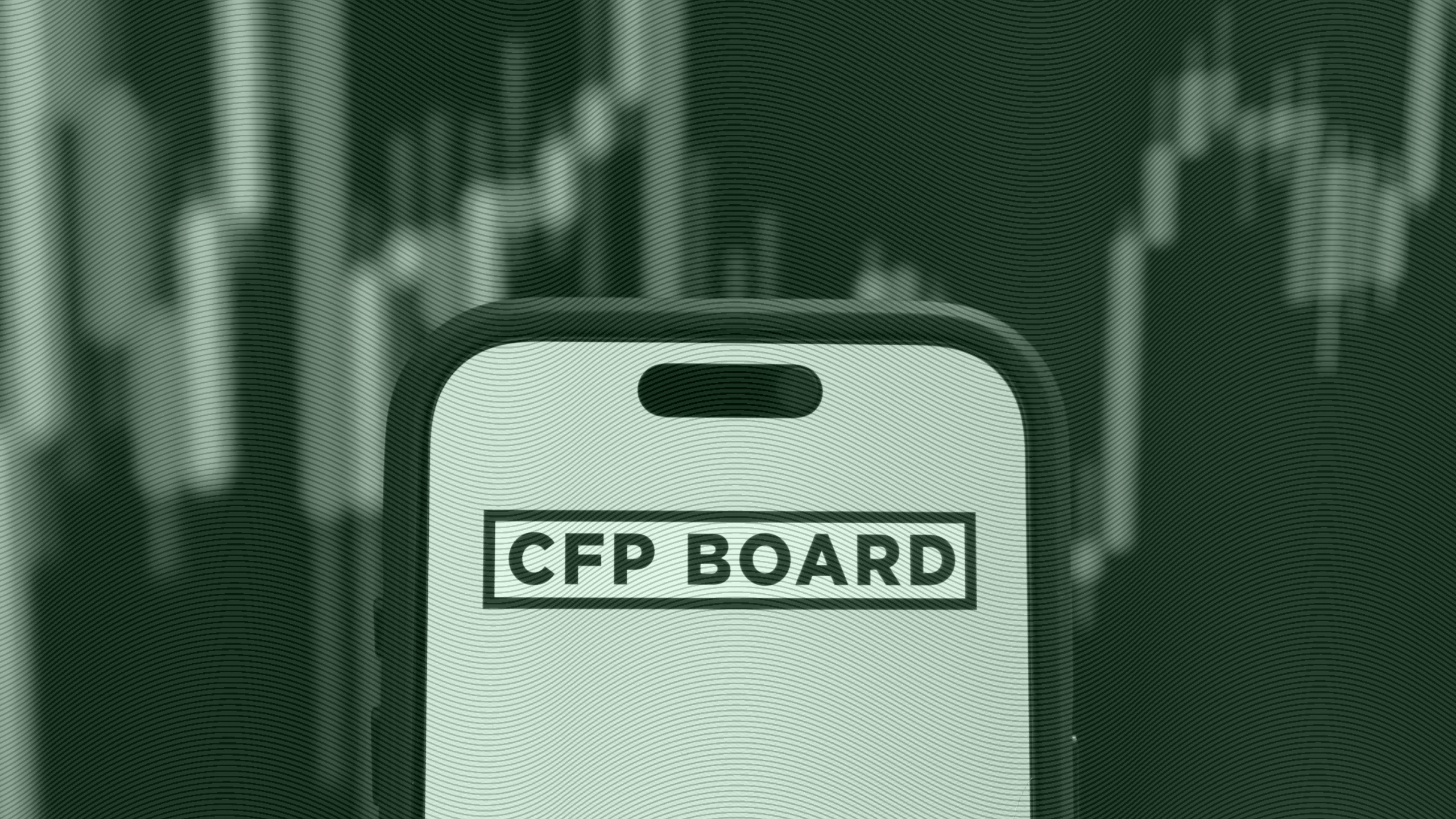 Photo of the CFP Board logo on a phone