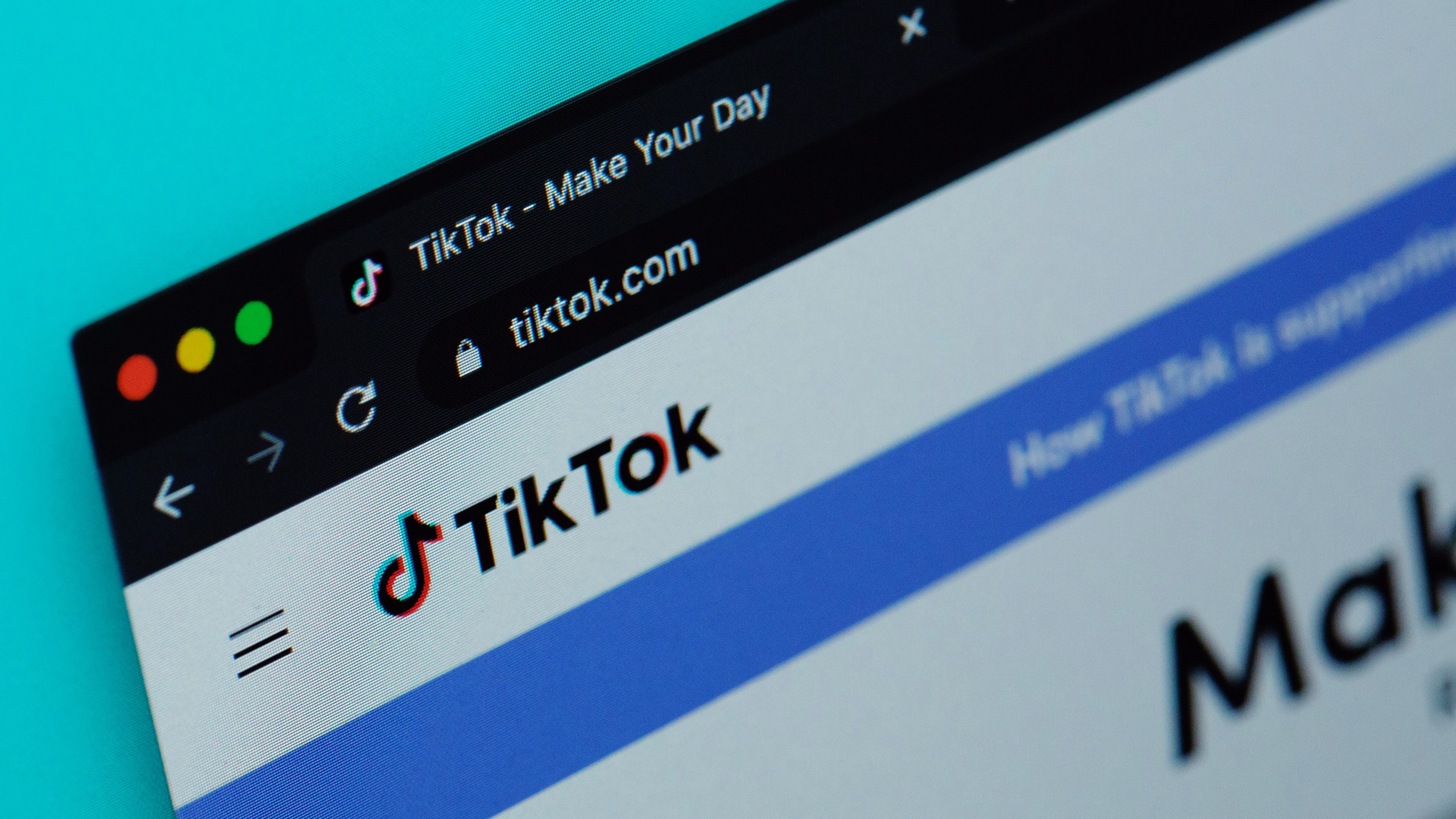 Photo of TikTok on a computer browser