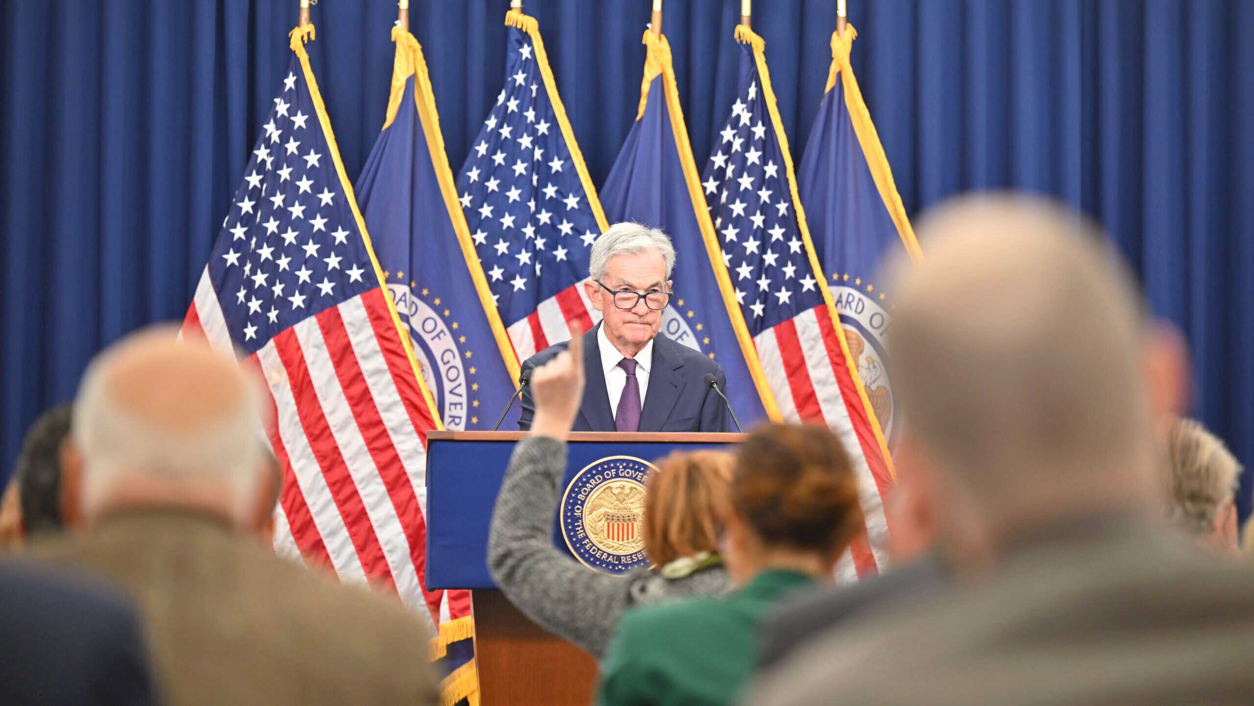 Federal Reserve Chair Jerome Powell takes questions at a September 2025 press conference.