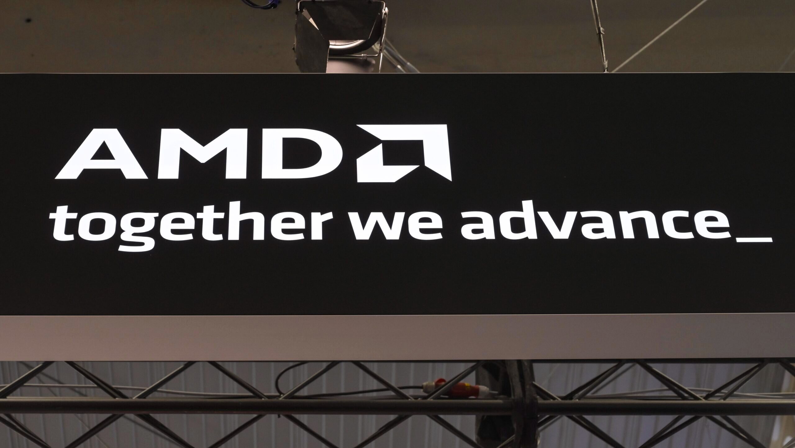 Photo of the AMD logo.