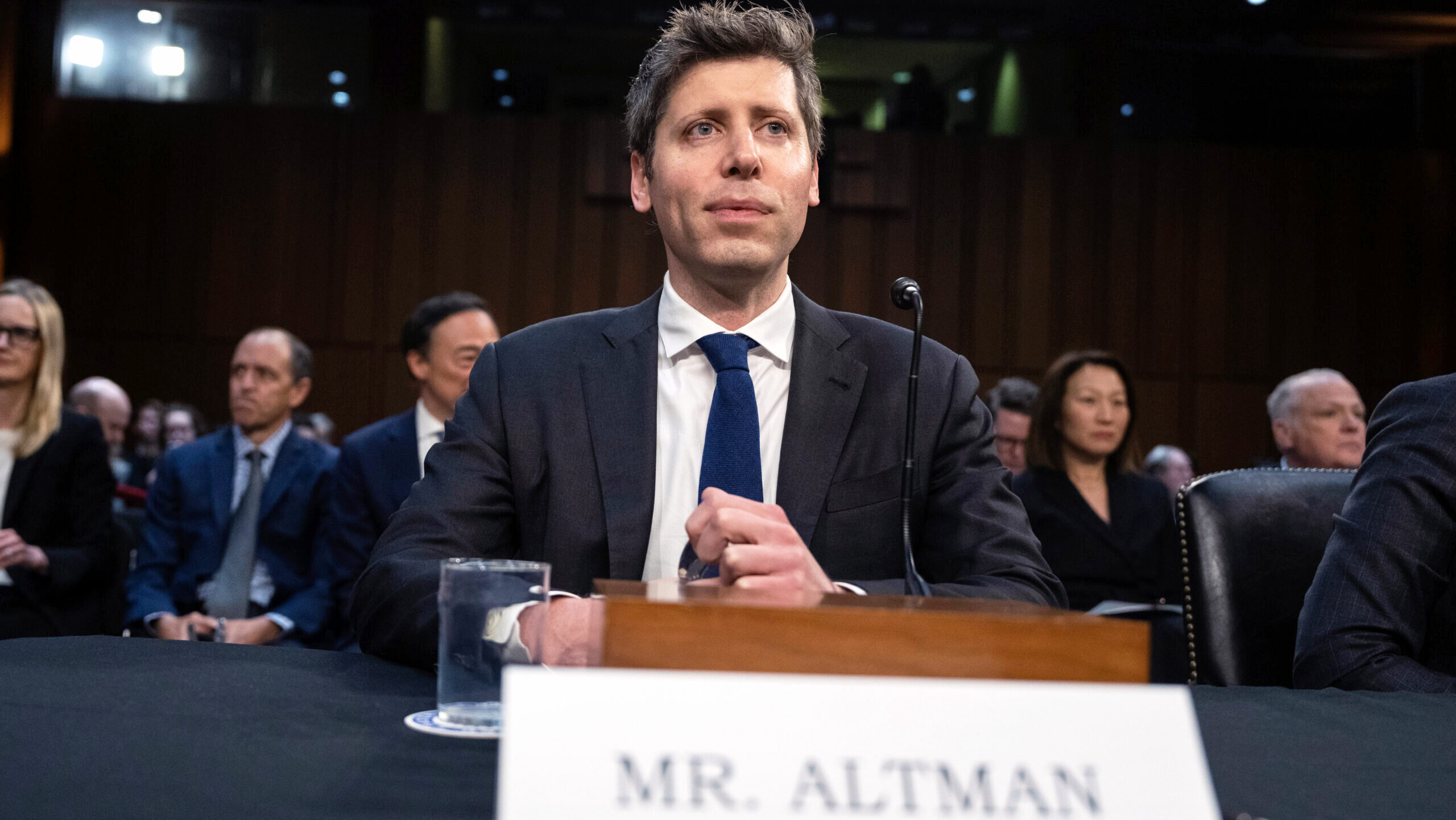 OpenAI CEO Sam Altman is seen testifying to lawmakers in Washington, D.C.