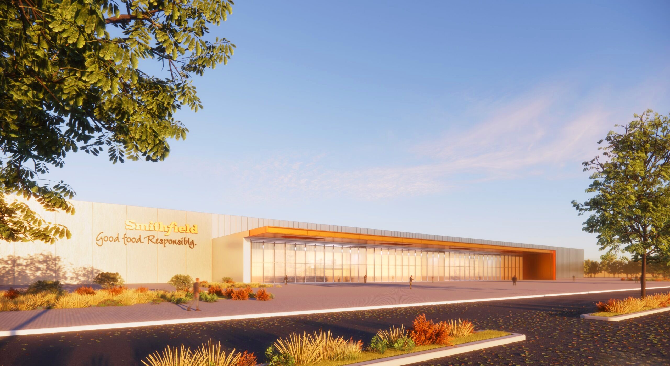 A preliminary design concept of a planned Smithfield Foods facility in Sioux Falls is shown.