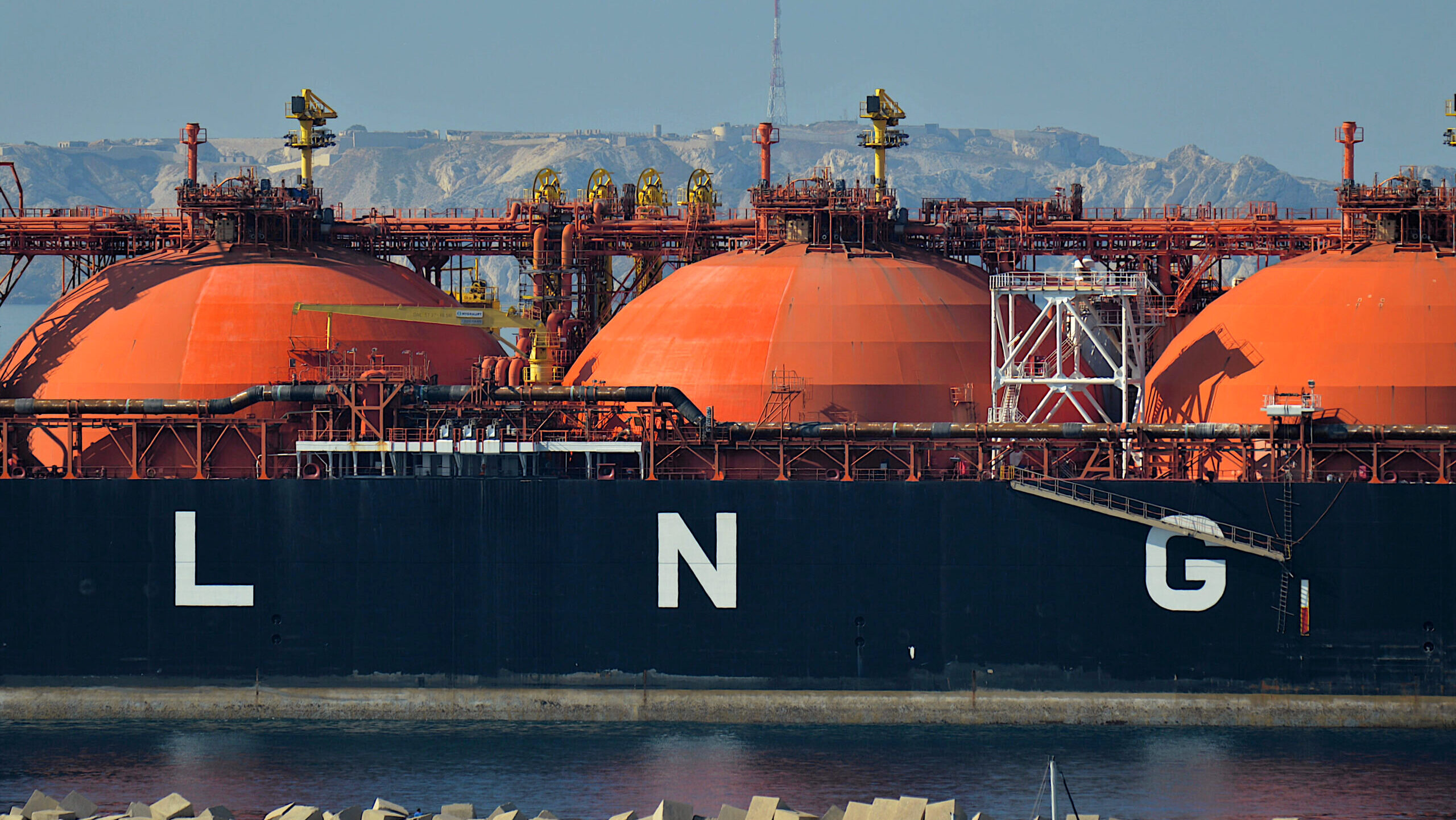 Photo of an LNG tanker.