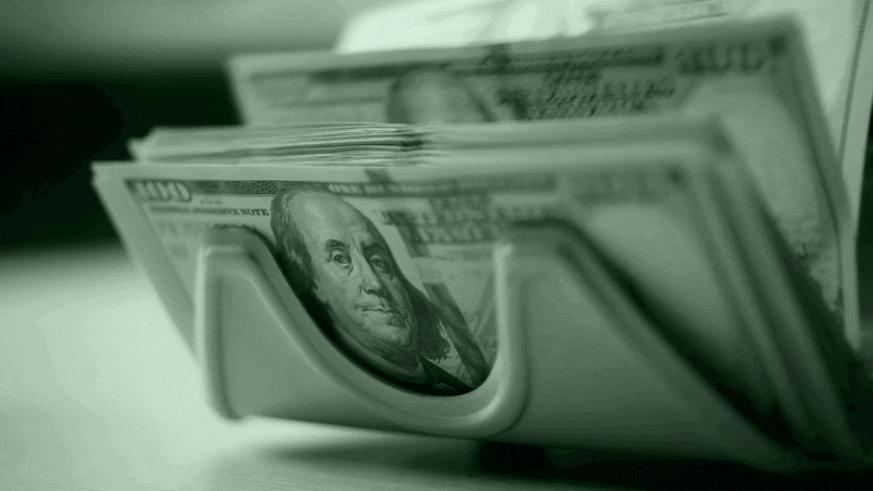 GIF of one hundred dollar bills being counted