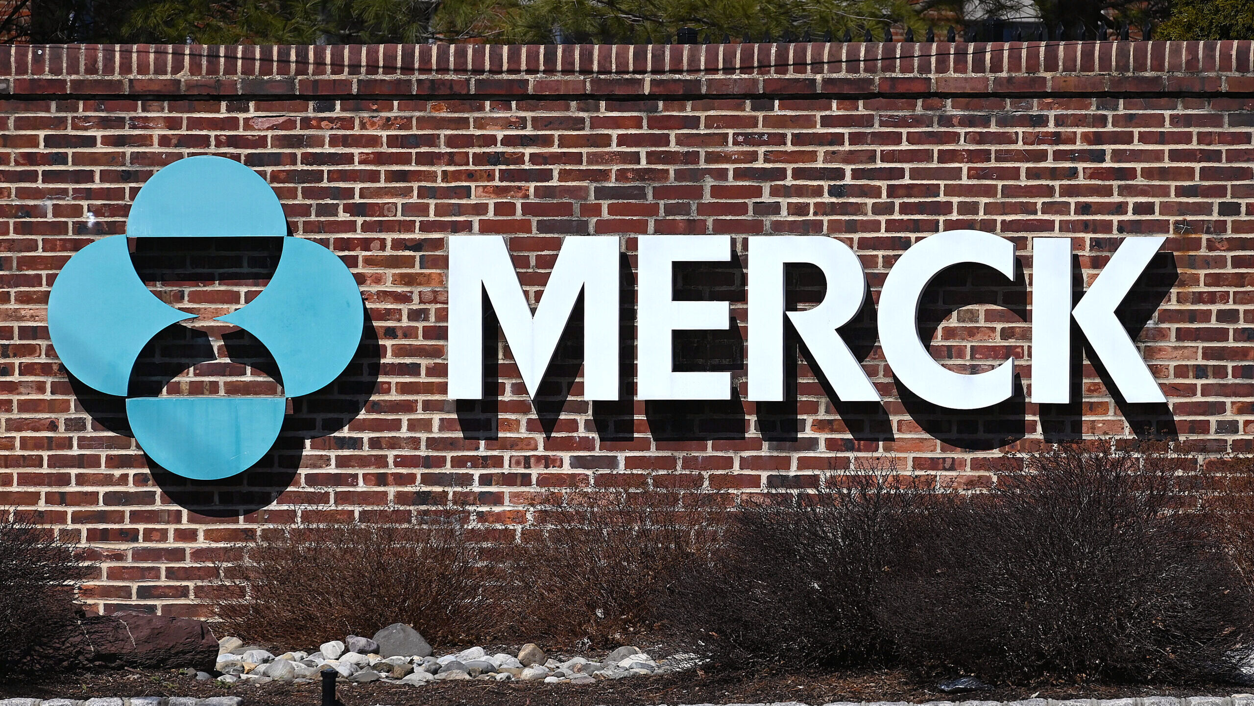 Photo of the Merck logo.