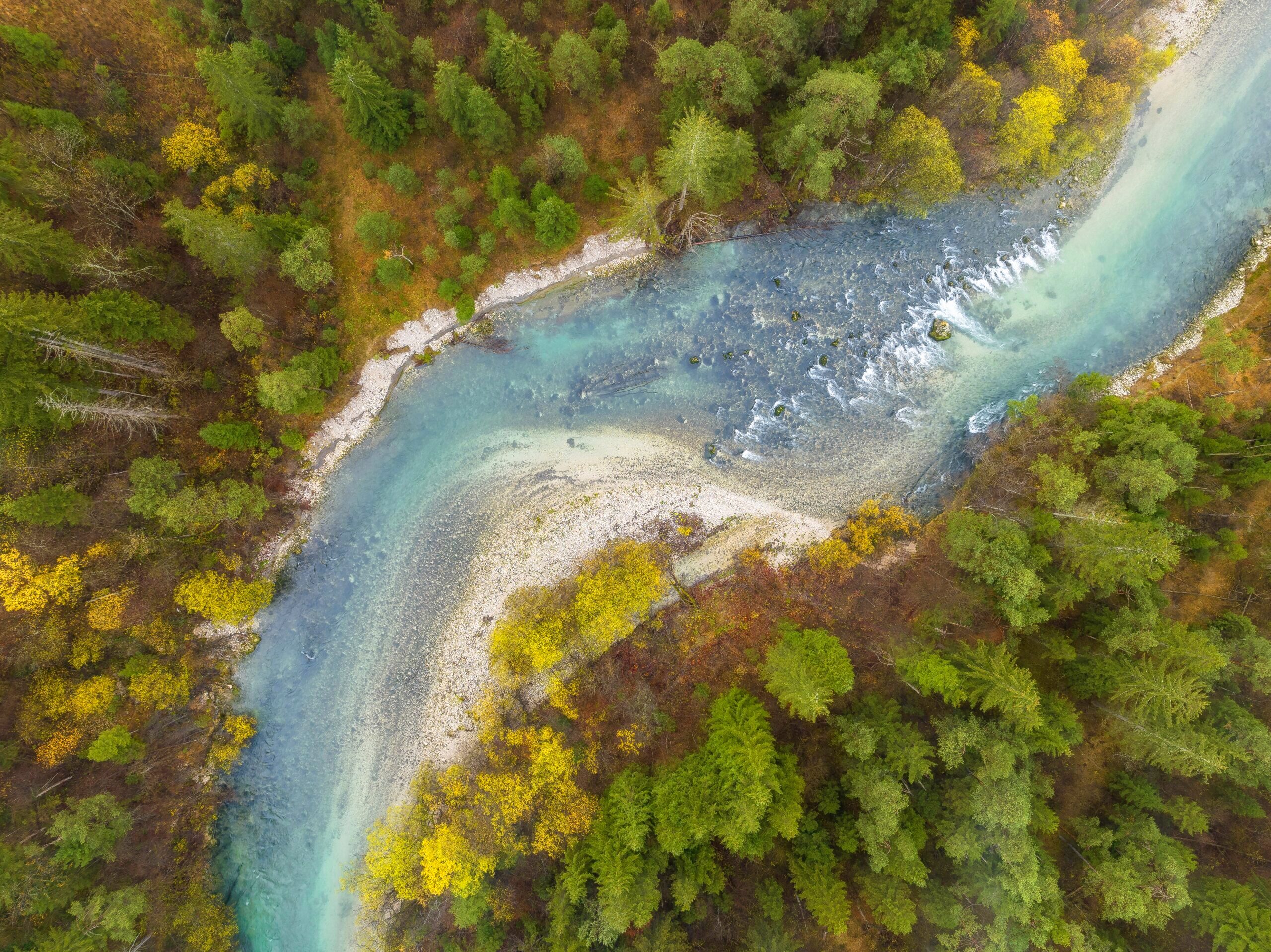 A flowing river.